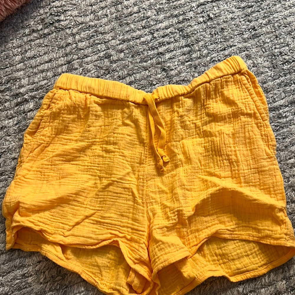 Aritzia orange linen shorts womens xs